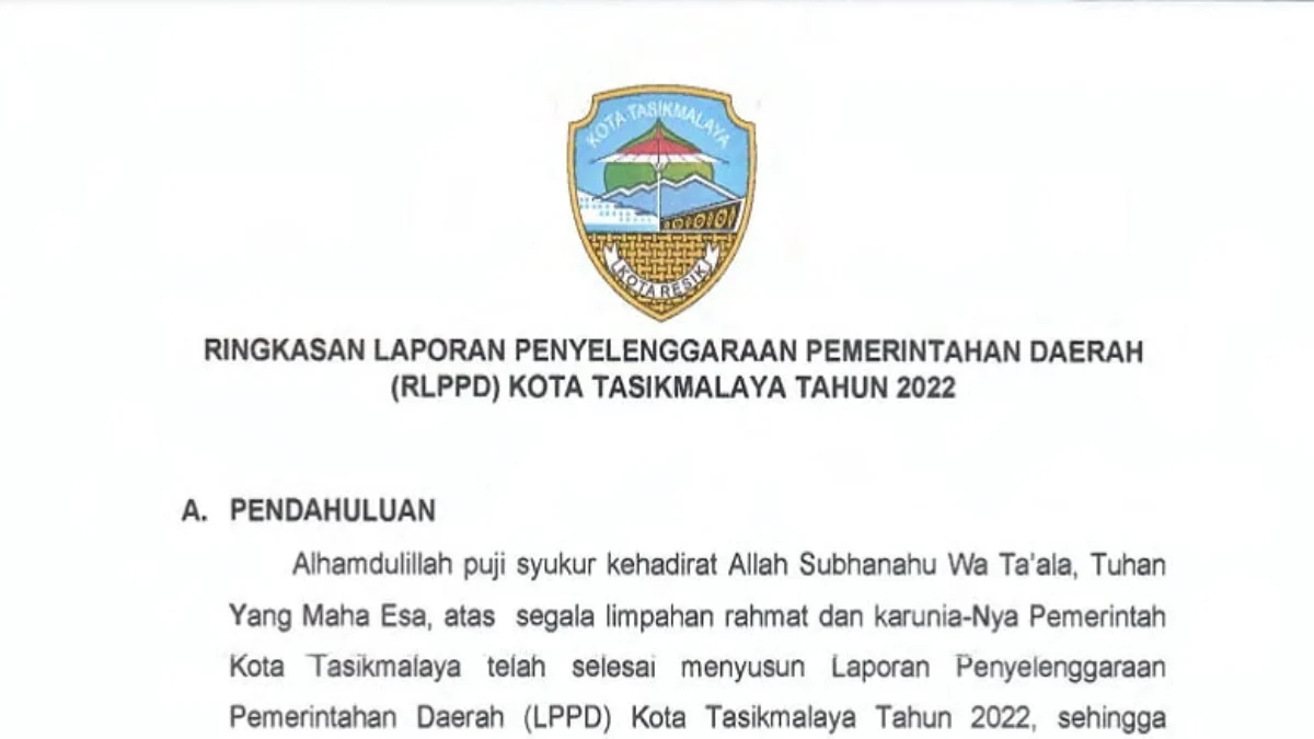 RLPPD Pemkot Tasikmalaya tahun 2022