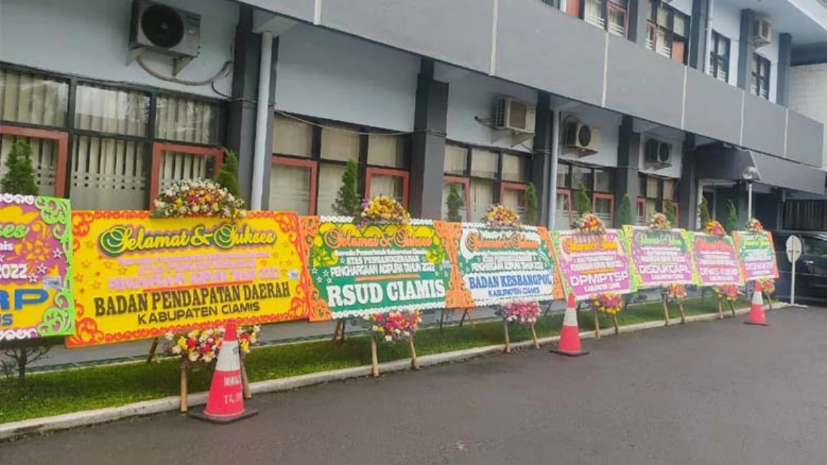 karangan bunga di setda ciamis