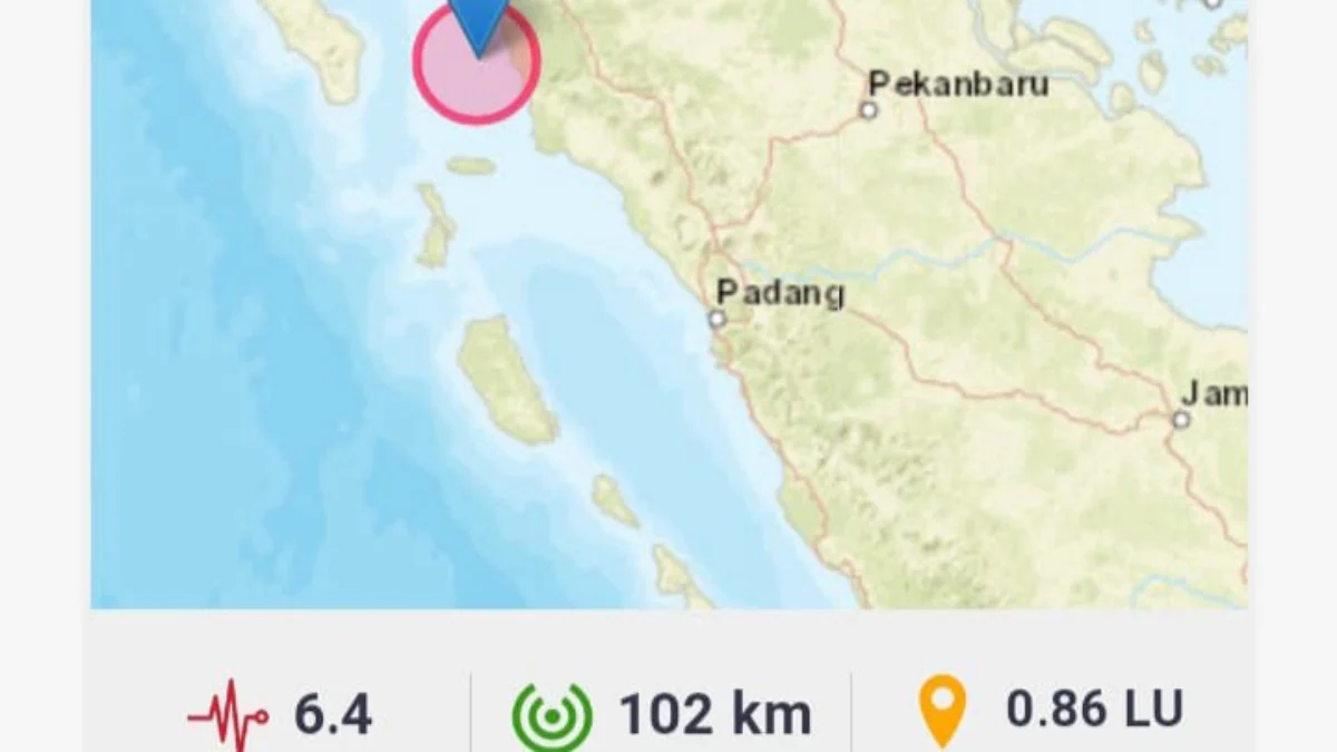 Gempa bumi 6.4SR mengguncang padangsidempuan.