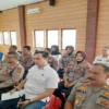 anggota polres ciamis mengikuti VCon Pengamanan Mudik Lebaran 2023.