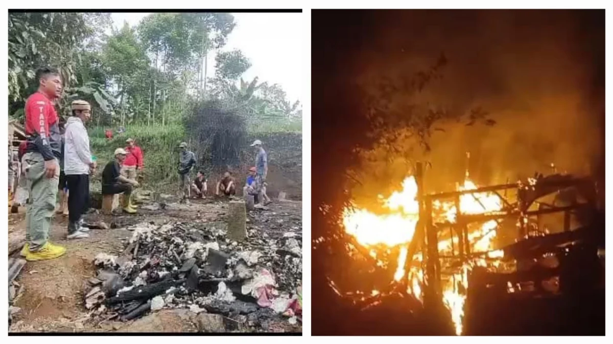 Kobaran api meluluhlantakan rumah tapak di Ciamis