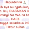 nomor telepon kades Karangmukti Salawu diretas