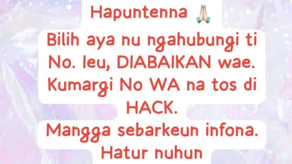 nomor telepon kades Karangmukti Salawu diretas