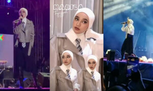 Tampil dengan Outfit Berdasi, Nabila Taqiyyah Memukau Penonton