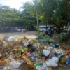 sampah di objek wisata pantai pangandaran