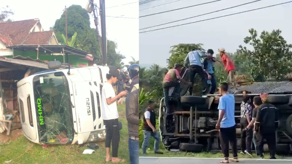 Bus terguling, rombongan pelajar, kecelakaan