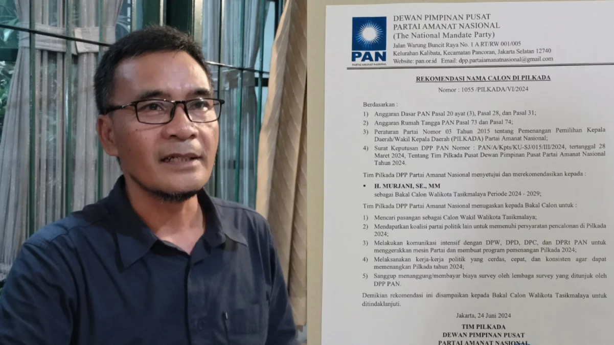 Calon wali kota tasikmalaya, rekomendasi pilkada PAN, Surat tugas