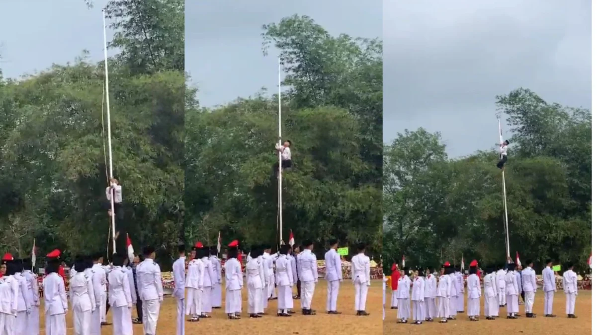 memanjat tiang bendera