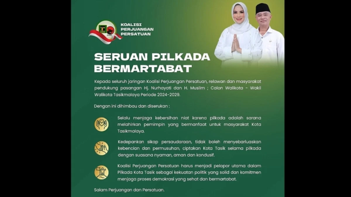 Nurhayati muslim pilkada kota tasikmalaya, tim pemenangan, poster seruan politik