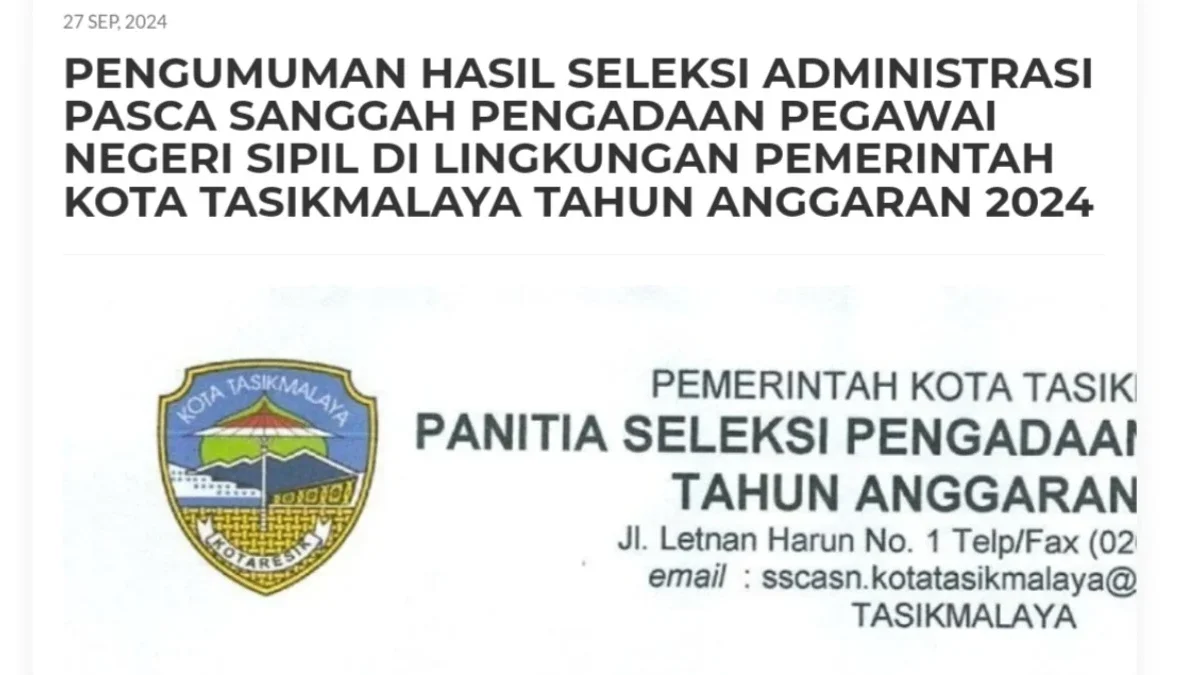 Seleksi administrasi cpns kota tasik