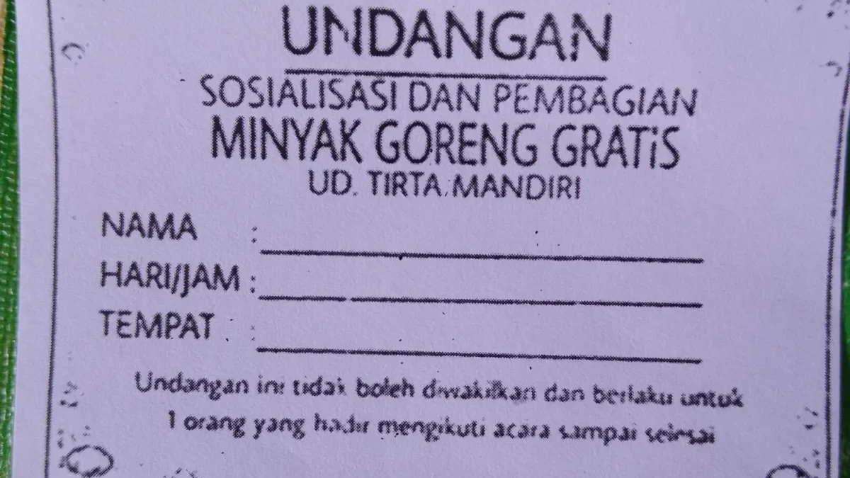 Minyak goreng gratis, kampanye pilkada kota tasikmalaya, pembagian kupon