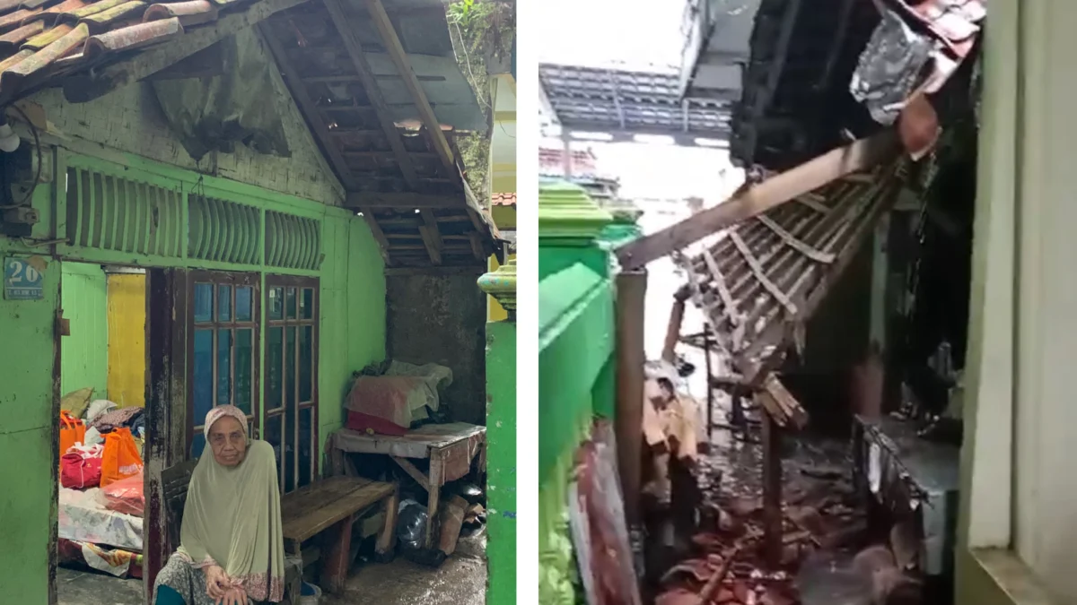 Rumah hampir ambruk, lansia kota tasikmalaya, hujan deras bencana alam