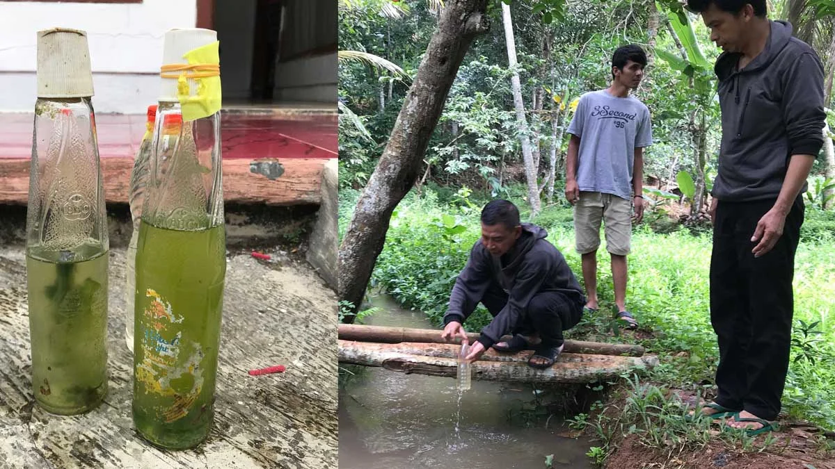 SAMPEL AIR YANG tercemar akibat pencemarna di tamansari