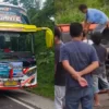 Bus pariwisata study tour, truk pengangkut batu, kecelakaan jalur gentong tasikmalaya