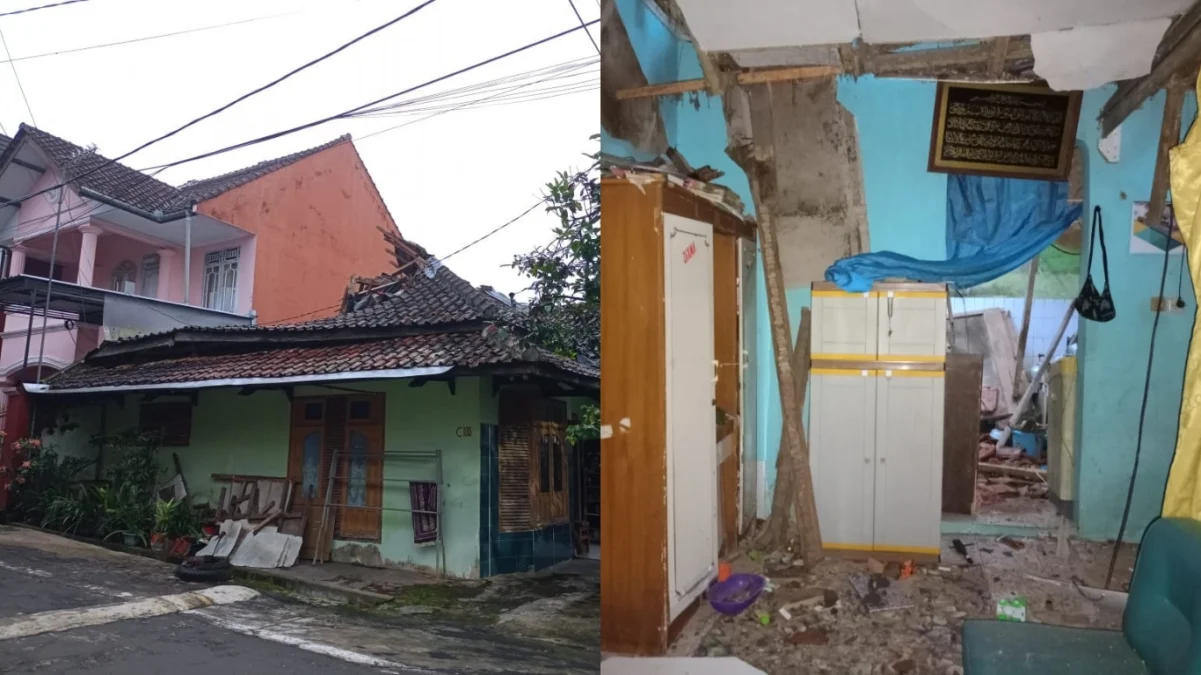 rumah ambruk di Kabupaten Tasikmalaya