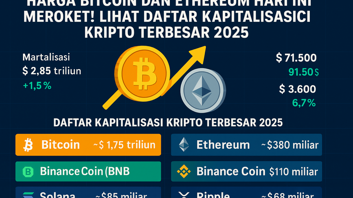 Harga Bitcoin dan Ethereum Hari Ini