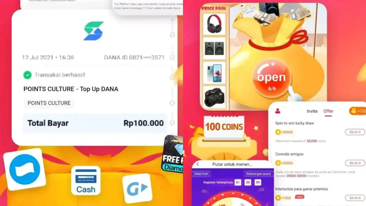 5 Aplikasi Penghasil Cuan Tercepat 2025 (tangkapan layar cashzine)