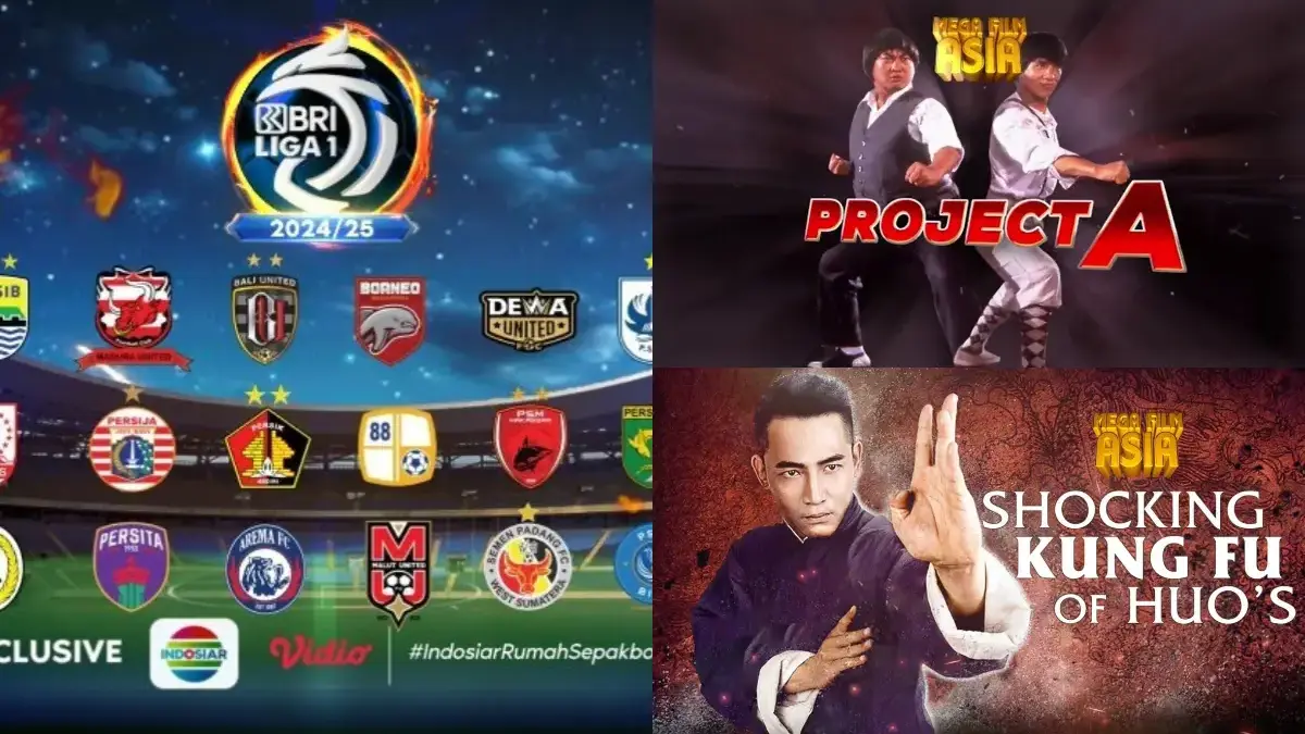 BRI Liga 1, Mega Film Asia: Project A dan Shocking Kungfu of Huo\'s (Istimewa: indosiar.com)