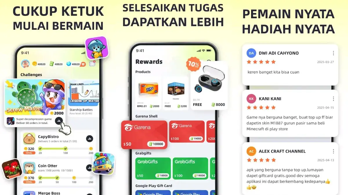Aplikasi Ini Bagi-Bagi Uang Tunai dan Hadiah Tiap Hari Tanpa Modal (Play store CatchYoo)