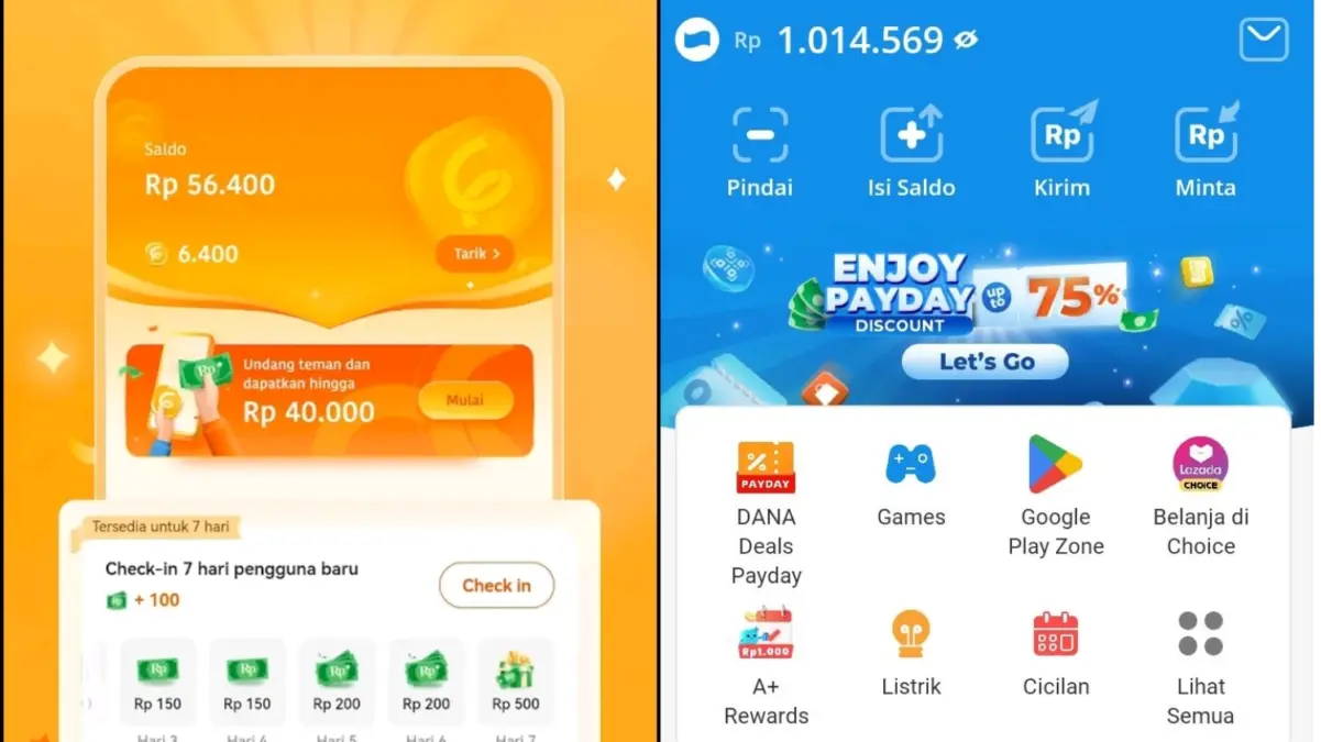 Aplikasi penghasil Saldo dana gratis