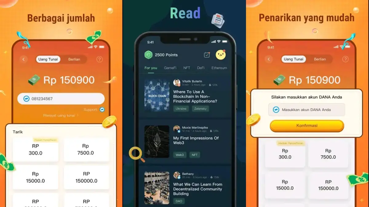 Baca Artikel Dapat Saldo DANA (Istimewa: play store ReadON)