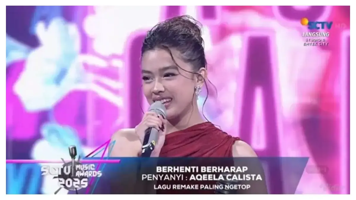 Aqeela Calista Sabet Piala Lagu Remake Paling Ngetop (tangkapan layar vidio.com)