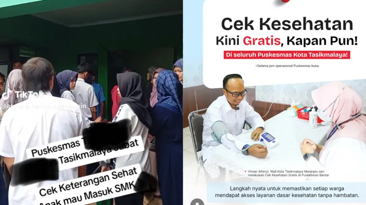Cek kesehatan gratis dan bayar, puskesmas kota tasikmalaya, penerimaan murid baru