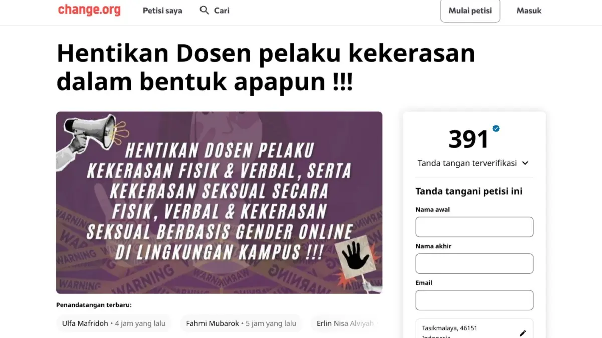Petisi mahasiswa Unsil
