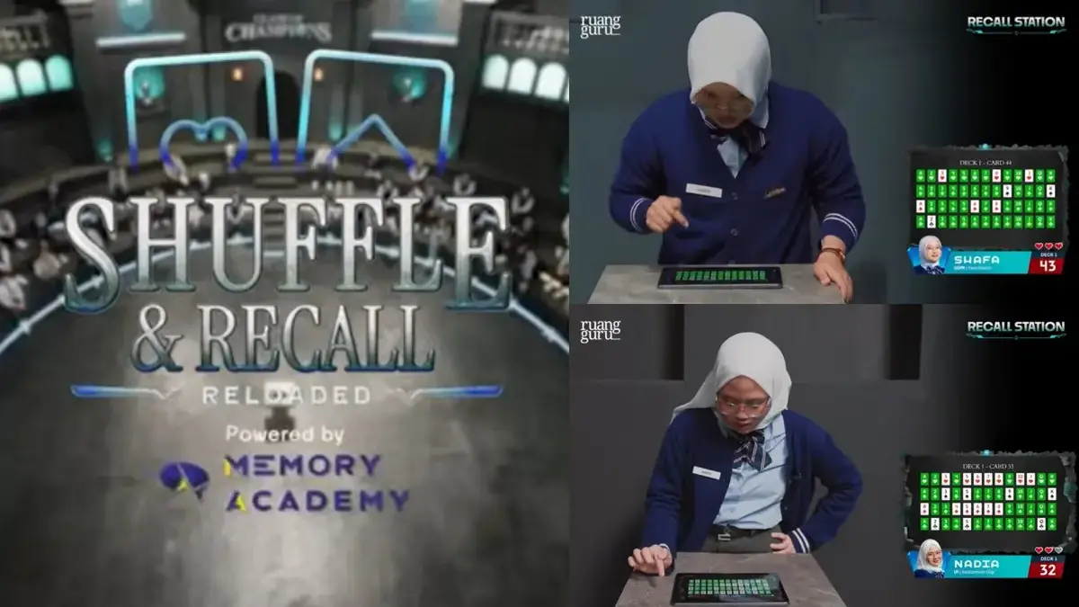 Cara Shafa dan Nadia Menaklukkan Tantangan Memory (tangkapan layar YouTube Ruangguru)