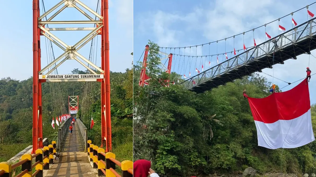 jembatan gantung sukamenak kota tasikmalaya
