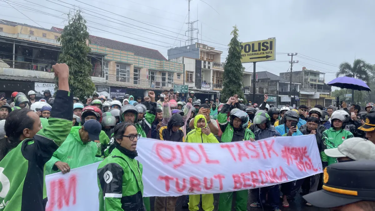 Affan kurniawan meninggal dunia, aksi driver ojek online ojol tasikmalaya