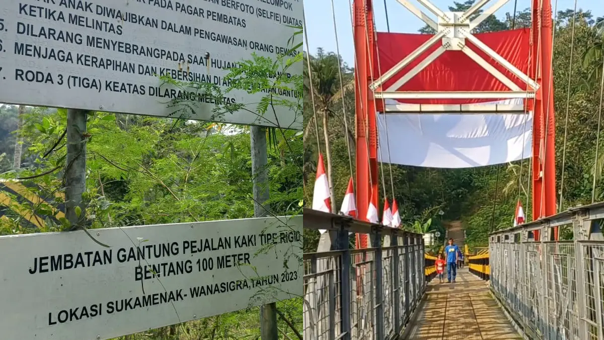 Jembatan gantung sukamenak kota tasikmalaya