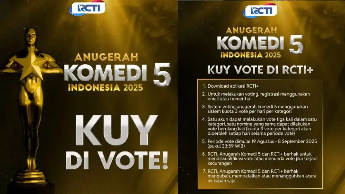 Kategori dan Nominasi Anugerah Komedi Indonesia 2025 (instagram.com @officialrcti)