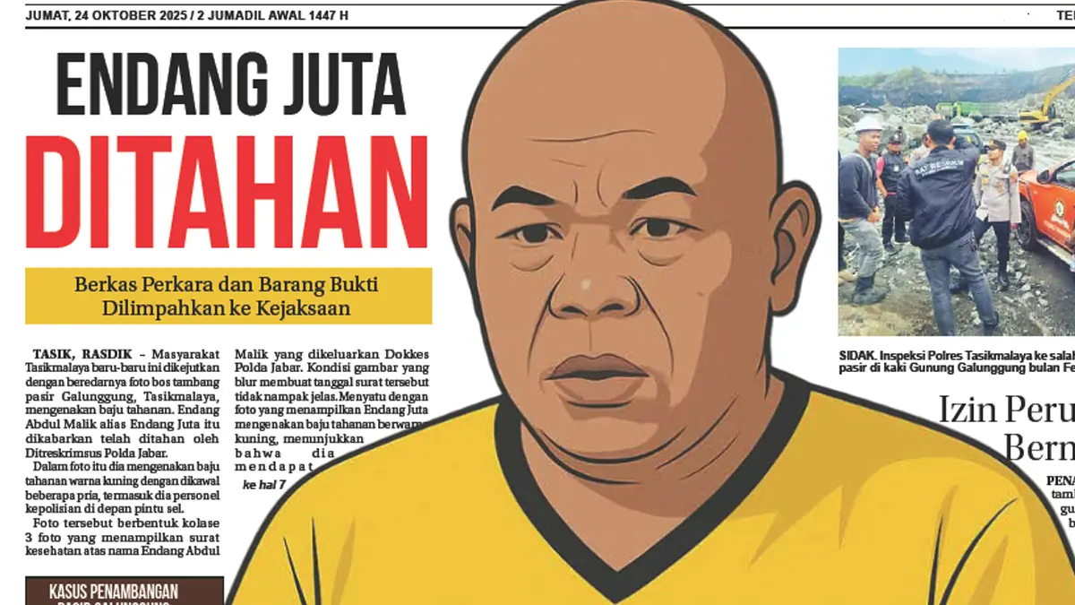 Endang Juta Terjerat 4 Kasus Tambang Ilegal: Tiga Tambang Pasir, Satu Tambang Emas Endang Juta bos pasir galunggung