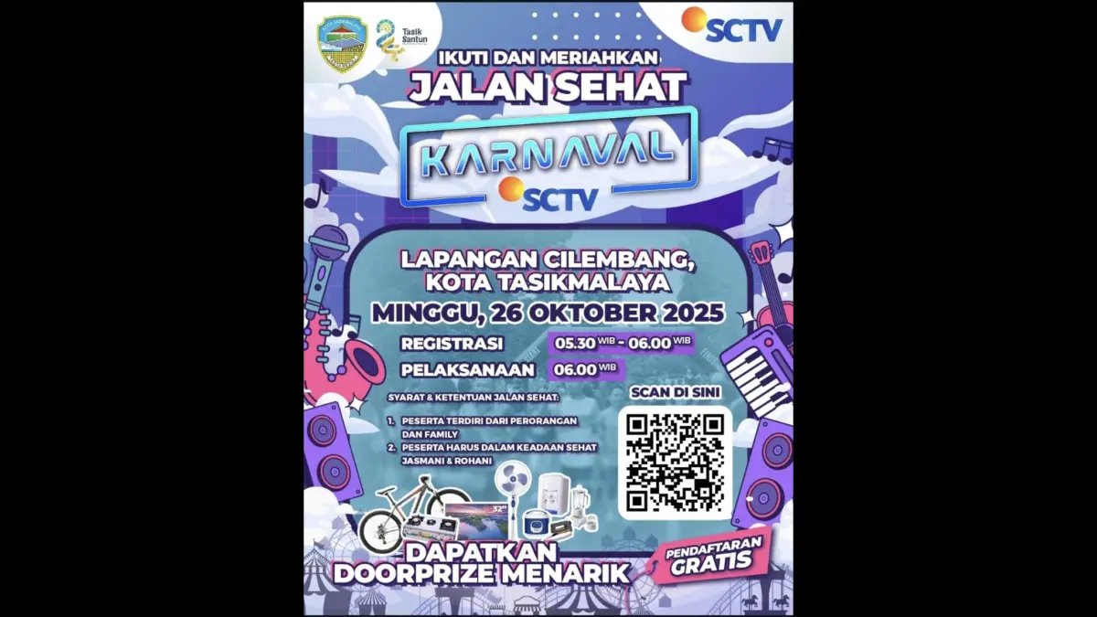 Jalan Sehat Bersama! Siap-Siap Olahraga Bertabur Hadiah di Eks Terminal Cilembang Kota Tasikmalaya Karnaval SCtV Kota Tasikmalaya, jalaan sehat