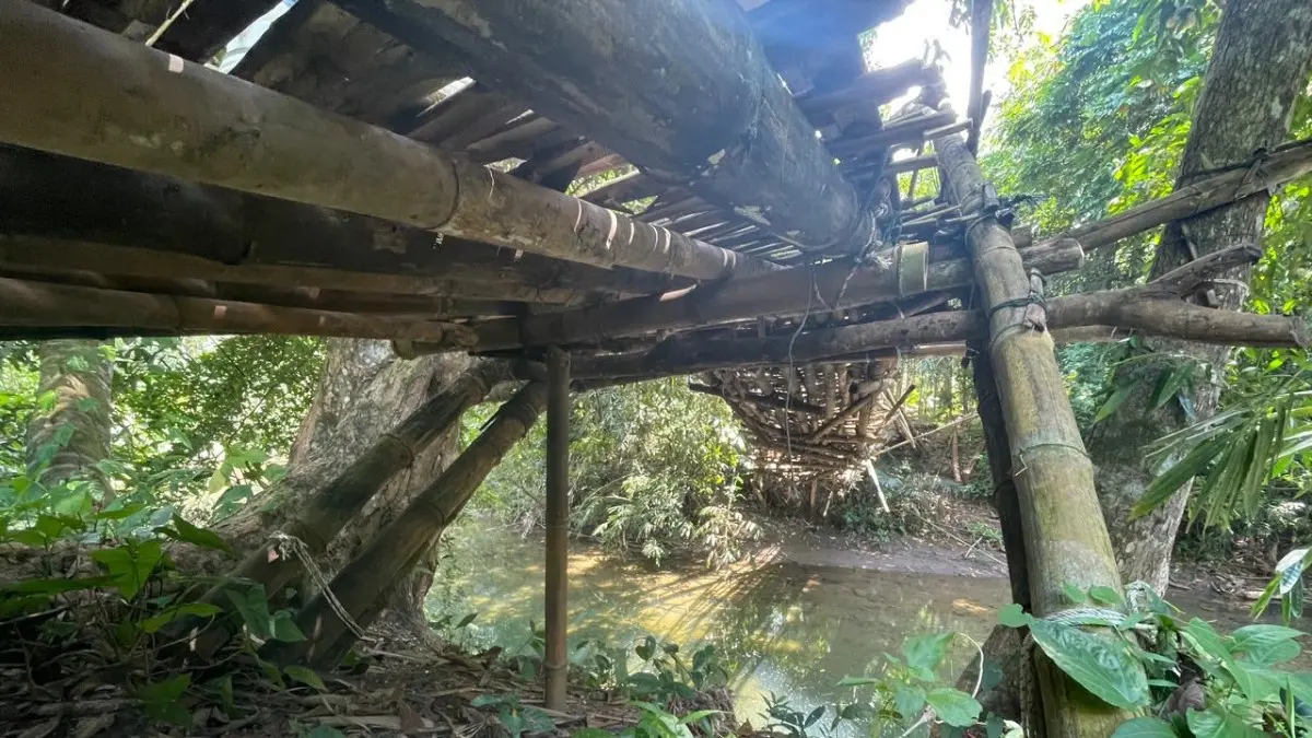 Jembatan Bambu di Purbahayu