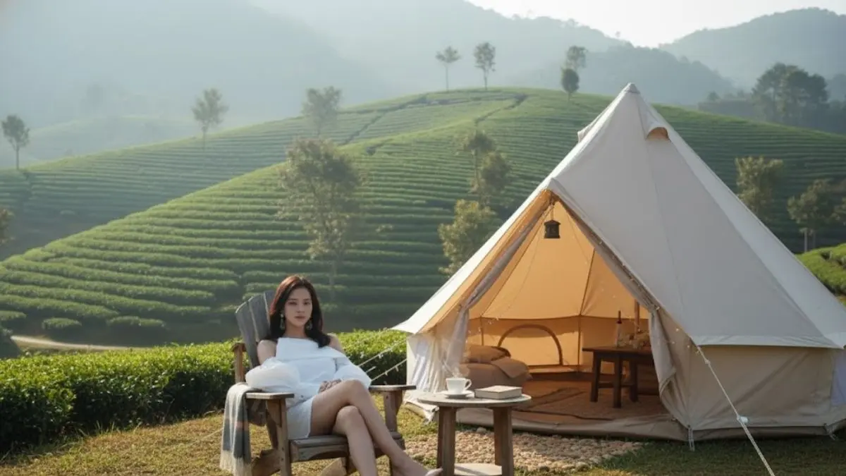 Transformasi Foto Kamu Jadi Glamping Estetik di Tengah Kebun Teh Hanya dengan Prompt AI Ini! Prompt AI