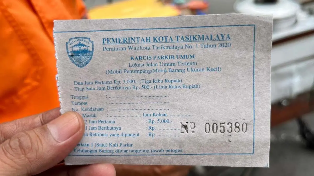 karcis parkir di Kota Tasikmalaya