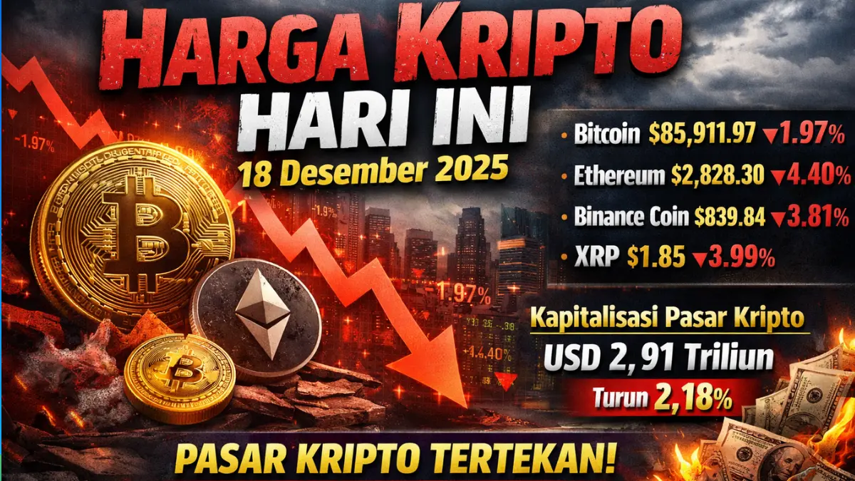 Harga Kripto Hari Ini 18 Desember 2025 Terjun Bebas, Bitcoin dan Ethereum Bikin Investor Deg-degan Harga kripto hari ini