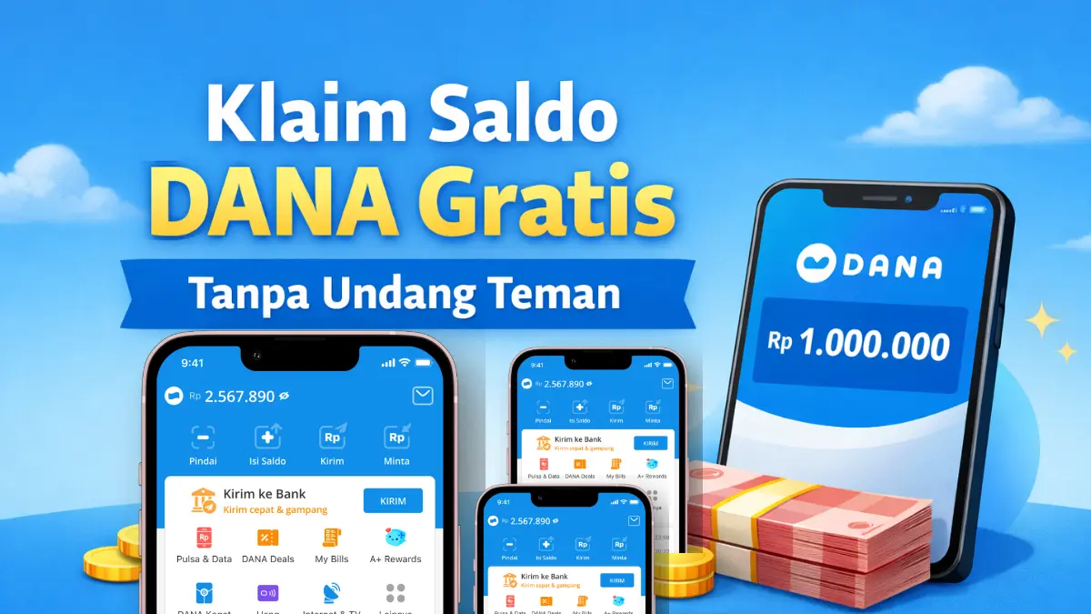 Klaim Saldo DANA Gratis Tanpa Undang Teman, Dompet Digital Langsung Terisi Klaim Saldo DANA Gratis