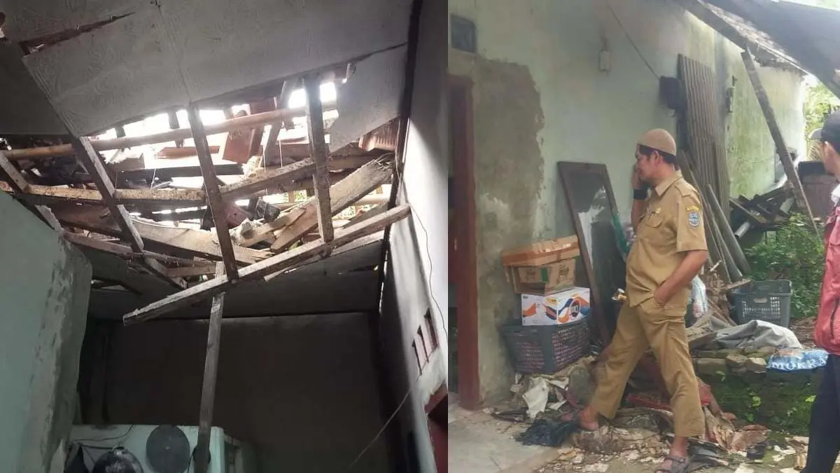 Atap Rumah Ambruk, Warga Kota Banjar Ini Ngaku Sempat Malu Ajukan Bantuan ke Baznas, Padahal Nganggur rumah ambruk di Kota Banjar