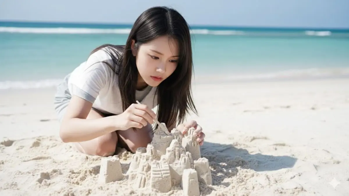 Prompt Gemini AI Terbaik 2025 untuk Edit Foto Istana Pasir di Pantai Terlihat Realistis Prompt Gemini AI