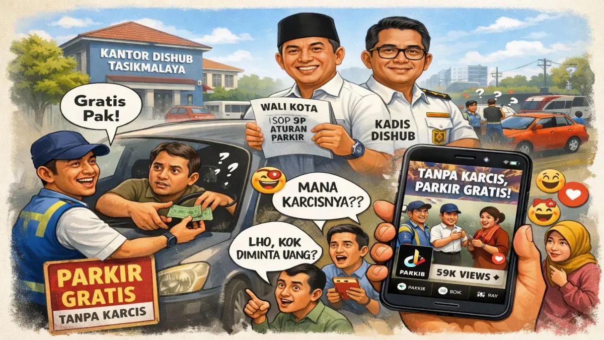 parkir tanpa karcis di Kota Tasikmalaya