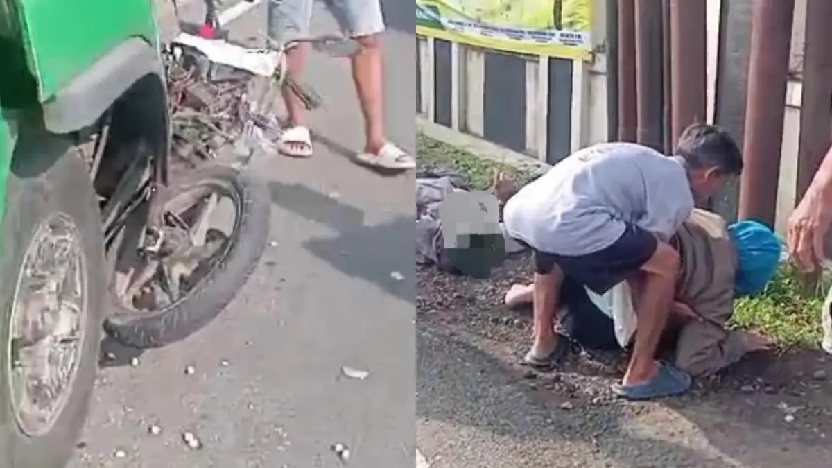 kecelakaan motor dan angkutan umum di Muncang Kawalu