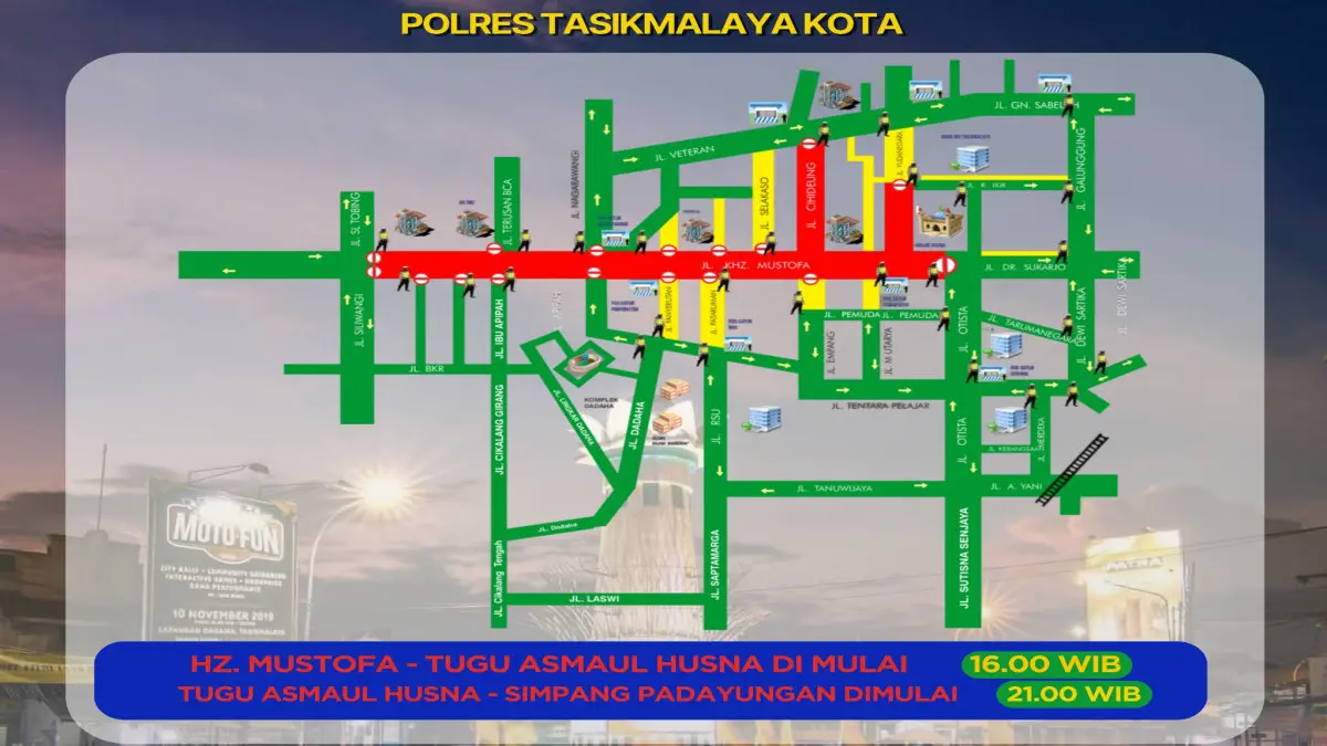 penutupan jalan HZ Mustofa malam tahun baru