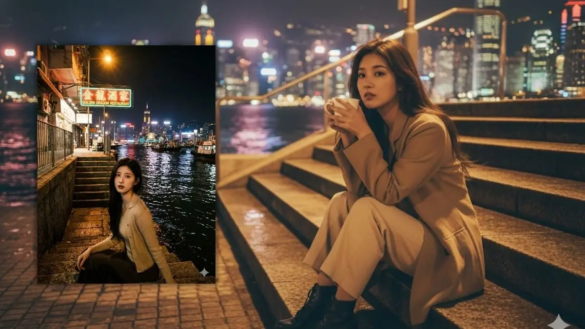 Dari Foto Biasa ke Jalanan Hong Kong Cara Edit Pelabuhan dengan Estetika 90-an dengan Prompt Gemini AI Prompt Gemini AI