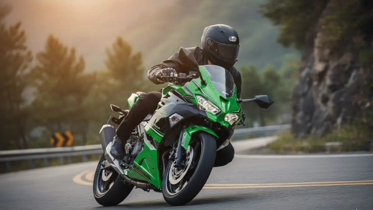 Cara Mengubah Foto Biasa Jadi Aksi Membelok Motor Kawasaki ZX 25R yang Realistis dengan Prompt AI Prompt AI