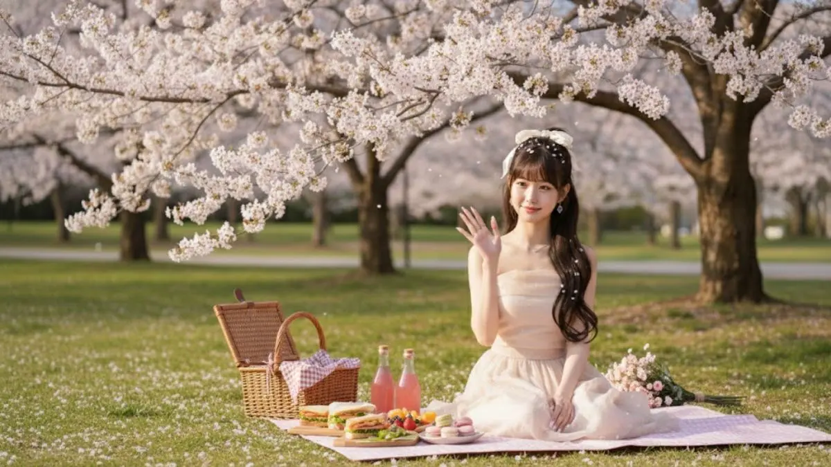 Cara Sulap Foto Biasa Jadi Momen Piknik di Bawah Pohon Sakura Hanya dengan Prompt AI, Begini Caranya! Prompt AI