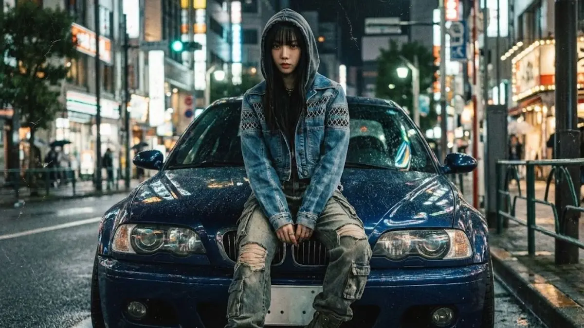 Transformasi Foto Kamu Ala Post Model di Tokyo Naik BMW M3 GTR dengan Prompt Gemini AI Prompt Gemini AI