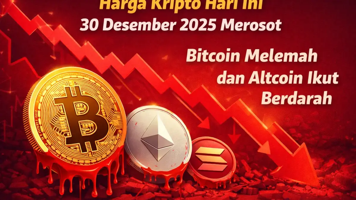 Harga Kripto Hari Ini 30 Desember 2025 Merosot. Bitcoin Melemah dan Altcoin Ikut Berdarah Harga kripto hari ini
